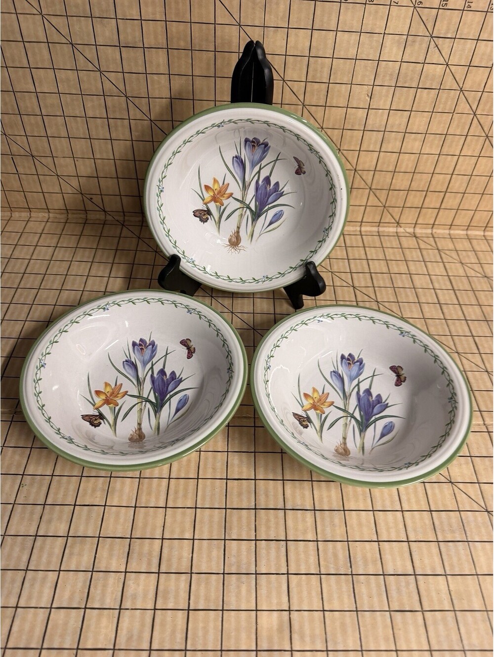 Studio Nova Garden Bloom Y2372 Bowls Cereal/Soup Floral Set of 3 VTG